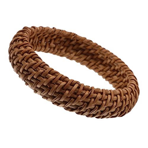 FRCOLOR Boho Rattan Armreifen Damen Chunky Geflochtenes Armband im Ethno Stil Hautfreundlich und Verstellbar Retro Bohemia Schmuck für Partys und Alltag von FRCOLOR