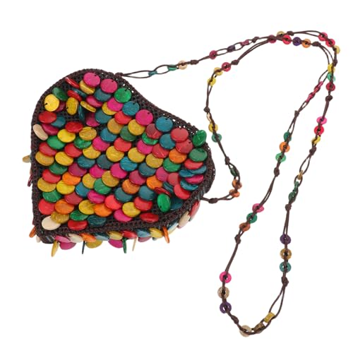 FRCOLOR Boho Taschen Für Damen Kopfhörer Geldbörse Ethnische Münzbörse Umhängetasche Für Mädchen Boho Schultertasche Gewebte Umhängetasche Geldbörse Umhängehandtaschen Für Damen von FRCOLOR