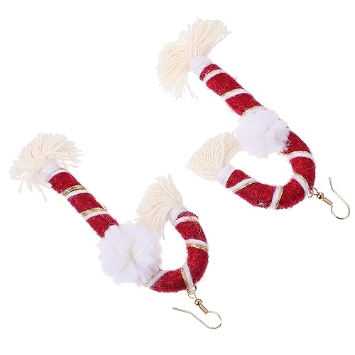 FRCOLOR Boho Weihnachtsohrringe Damen Quasten Ohrschmuck Handgefertigt Rote Tassel Ohrhänger Festlicher Look für Party und Alltag von FRCOLOR