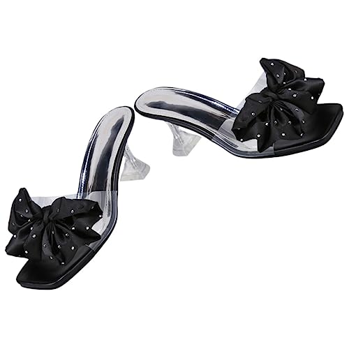 FRCOLOR Schleifen-absätze Für Damen Pantoletten Mit Absätzen Statement-absatz Slide-hausschuhe Fersen-slides Pantoletten Mit Absätzen Für Damen Schleifen-slides Für -slipper Komfo von FRCOLOR