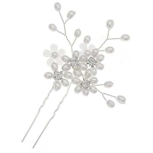FRCOLOR Braut Haarnadel Kleid Stirnband Stick Perlen Für Haar Hochzeit Für Frauen Kopfschmuck Tiara Braut Haarnadeln Strass Haarspangen Accessoire Dekoration Brautjungfer Krawatte von FRCOLOR