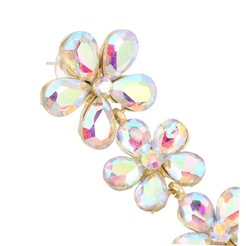 FRCOLOR Lange Blumenohrringe Für Braut Hochzeit Hängende Ohrringe Mit Blumenmotiv Brautschmuck Für Partys Und Besondere Anlässe von FRCOLOR