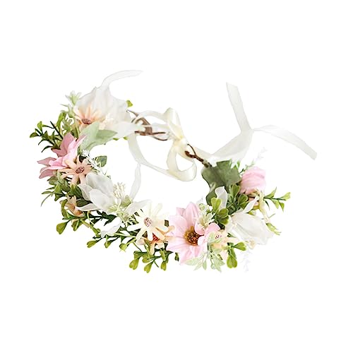 FRCOLOR Brautkranz Mädchen-stirnband Dekorative Gänseblümchenblume Böhmischer Blumenkopfschmuck Kopfbedeckung Für Damen Blumen-gänseblümchen-stirnbänder Strand Hochzeitsblumen s Fräulein von FRCOLOR