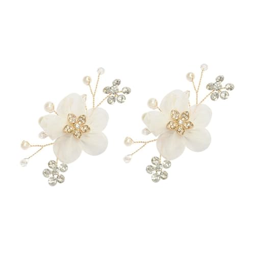 FRCOLOR Brautschuhschnallen mit Blumenmuster Abnehmbare Schuhaccessoires für Hochzeitskleidung Eleganter Schuhschmuck im Koreanischen Stil Deko für Damen von FRCOLOR