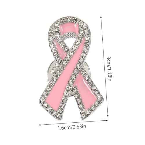 FRCOLOR Breast Cancer Awareness Brosche mit Rotem Band Glitzernde Anstecknadel für Kleidung Taschen und Anzüge Geeignet für Charity events und Brustkrebs prävention Modisches Symbol zur von FRCOLOR