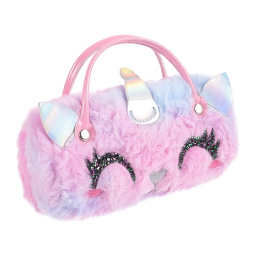 FRCOLOR Brillen-etui Mit Plüsch-Einhorn Für Mädchen Tragbar Mit Griff Schützt Vor Kratzern Und Beschädigungen Leicht Und Praktisch von FRCOLOR