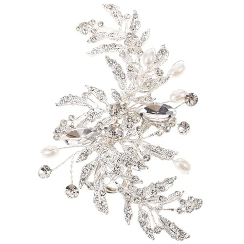 FRCOLOR Brustbrosche Blatt Hochzeit Formelle Anzüge Frau Frauen Strass Brosche Pin Mädchen Braut Samba Hut Brosche Mantel Brosche Braut Brosche Kleidung Brosche Dekorative Brosche Silber von FRCOLOR