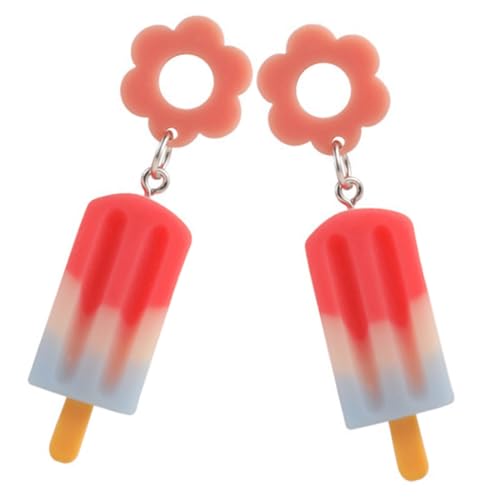 FRCOLOR Bunte Eiscreme Ohrhänger Damen Drop Earrings Kreative Harzohrringe Sommer Schmuck Leicht Attraktive Dangle Ohrringe für Alltag und Partys von FRCOLOR