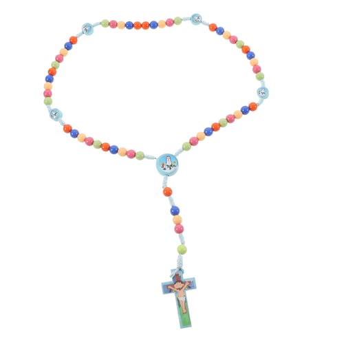 FRCOLOR Bunte Kreuzkette für Damen und Herren Leichte Perlenkette Vintage Stil Handgefertigt Farbenfrohes Schmuckaccessoire für Alltag Party und FRCOLOR Bunte Kreuzkette für Damen und Herren Leichte Perlenkette Vintage Stil Handgefertigt Farbenfrohes Schmuckaccessoire für Alltag Party und von FRCOLOR