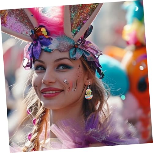 FRCOLOR Bunte Ostereier Ohrringe mit Küken Leichte Emaillierte Legierung Vielseitig für Frühlings und Osterfeiern Damen Accessoires für Festliche Partys und Alltag von FRCOLOR