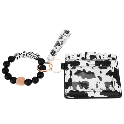 FRCOLOR Ledergeldbörse Für Damen Kurze Brieftasche Mit Kuhfellmuster Damengeldbörse Als Clutch Mit Armband Kreditkartenhalter Münzgeldbörse Für Alltag von FRCOLOR
