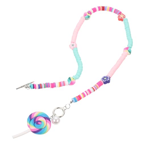 FRCOLOR Bunte Polymer Clay Kette Lutscher Anhänger Sommer Strand Boho Halskette Leicht Ethno Stil Mädchen Schmuck von FRCOLOR