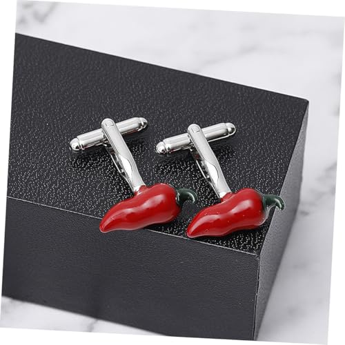 FRCOLOR Business Manschettenknöpfe Unisex Kupfer Kreatives Design Rote Paprika Motiv Elegante Hemdknöpfe Für Hochzeit Business Anlässe Geschenk von FRCOLOR
