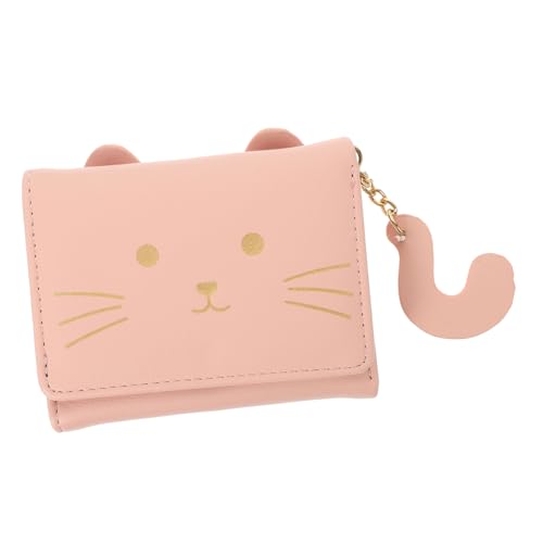 FRCOLOR Cartoon-Geldbörse faltbar Mädchen Mini-Geldbörse Falten Beutel süße Kartenhalter Reisekartenhalter Kartenetui für Damen Kartenhalter für Frauen Kartenhalter für Damen PU-Leder Rosa von FRCOLOR