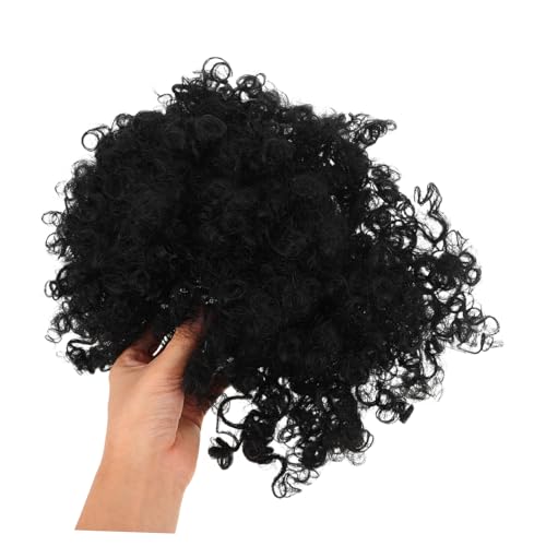 FRCOLOR Chemische Faserperücke afrikanischer Frauen Kunsthaarperücken für Damen Damenperücken kurz kurze Perücke Cosplay kurze lockige Afro -Perücken Frau Perücke gestylte Perücken Schwarz von FRCOLOR