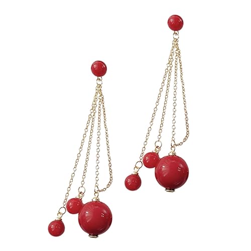 FRCOLOR Chic Damen Ohrringe Rote Alloy Dangling Ohraccessoires Modisch Kreativ für Party und Alltag von FRCOLOR