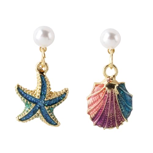 FRCOLOR Chic Damen Ohrringe Tropfenform Muschel Ohrschmuck Kreativ Elegant Design Leicht Tragbar Ohraccessoires für Alltag und Freizeit von FRCOLOR