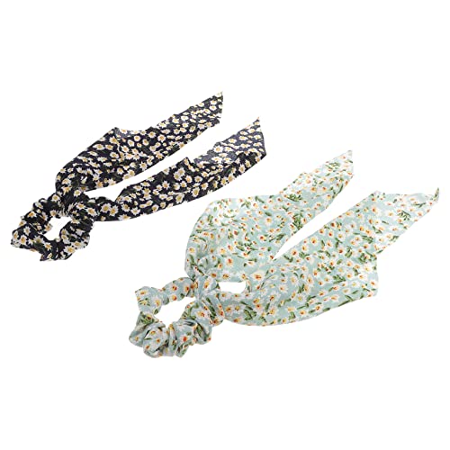FRCOLOR 2stücke Bedruckte Haarschals Chiffon-haarschlaufen Langes Haarschlaufenband Haarschals Für Frauen Mädchen von FRCOLOR