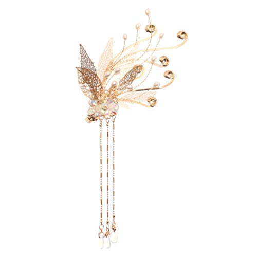 FRCOLOR Chinesischer Traditioneller Stil Lässt Haarnadel mit Peads Quaste Handgemachte Haarspangen Haarspange Hanfu Kopfbedeckung für Frauen Mädchen Geschenk von FRCOLOR