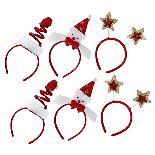 FRCOLOR Christmas Weihnachts Haarreif Weihnachts Stirnbänder Mit Weihnachtsbaum Stern Und Schneemann Festliche Haarreifen Für Weihnachten Perfektes Für Die Weihnachtsfeier von FRCOLOR