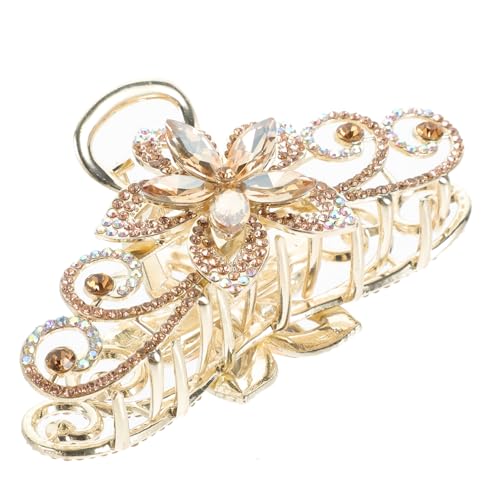 FRCOLOR Große Haarklammern Mit Blumen-design Und Strasssteinen Haarschmuck Für Frauen Und Mädchen Robuste Clip-haarspange Aus Legierung Für Sicheren von FRCOLOR