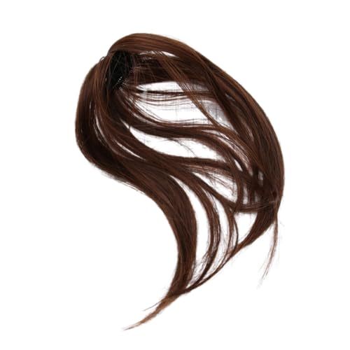 FRCOLOR Clip in Luft Haarteil für Damen Unsichtbare Nahtlose Haarperücke in Hellbraun für Halloween Hochzeiten Partys von FRCOLOR