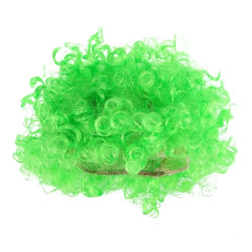 FRCOLOR Clown Perücke Grün Flauschig Lockig Kurz Elastisch und Angenehm Lustige Partyhaare für Halloween Kostüm Karneval Cosplay Geeignet für Erwachsene von FRCOLOR