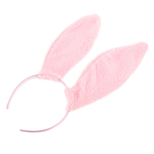 FRCOLOR Schöne Kaninchen Ohren Haarband Flanell Bunny Ohr Stirnband Für Erwachsene Kreative Party Kopfbedeckung Für Cosplay Und Feste Rosa Verstellbar Lustiges Haarschmuck Accessoire von FRCOLOR