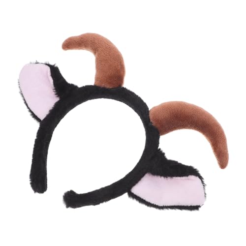 FRCOLOR Kuschelige Schafohren Haarreif Mit Hörnern Plüsch Lamm Kostüm Zubehör Für Junge Mädchen Und Erwachsene Für Halloween Partys Und Cosplay-aktionen Lustige Tierkopfbedeckung von FRCOLOR
