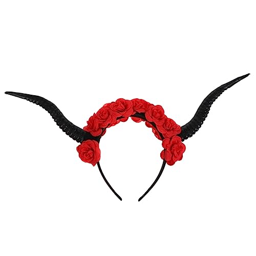 FRCOLOR Croissant-stirnband Teufelsohren Haarbänder Gotisches Stirnband Stirnbänder Für Waldtiere Stirnband Mit Dämonenhörnern Halloween-haar-accessoire Haarschmuck Scheinen Hut Harz Kind von FRCOLOR