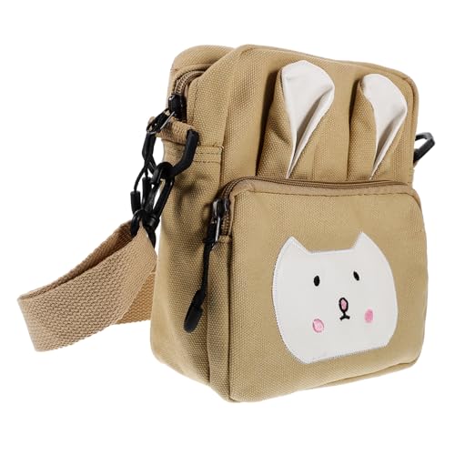 FRCOLOR Cute Rabbit Pattern Shoulder Bag for Durable Canvas Material for Storage and Everyday Use von FRCOLOR