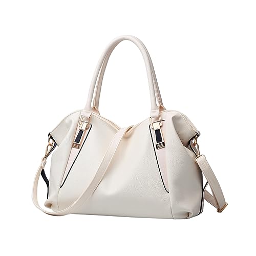 FRCOLOR Damen Abend Clutch Tasche PU Schultertasche Cremig Weiß Hochzeit Handtasche Große Kapazität für Party Bankett und Feierlichkeiten von FRCOLOR