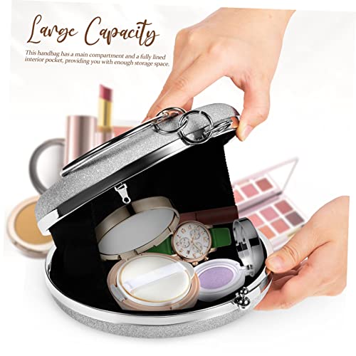 FRCOLOR Damen Abend Clutch Tasche Rundes Design mit Abnehmbarer Perlenkette für Hochzeit Party Abendveranstaltungen von FRCOLOR