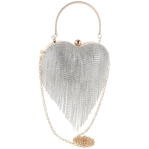 FRCOLOR Damen Abendtasche Herzform mit Abnehmbarer Kette Funktionshandtasche für Hochzeiten Partys Formelle Anlässe Eleganter Look mit Glitzer Applikationen Vielseitig und FRCOLOR Damen Abendtasche Herzform mit Abnehmbarer Kette Funktionshandtasche für Hochzeiten Partys Formelle Anlässe Eleganter Look mit Glitzer Applikationen Vielseitig und von FRCOLOR