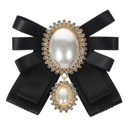 FRCOLOR Damen Brosche mit Schleifen Design und Künstlicher Perle Anstecknadel für Kleidung Schals und Rucksäcke Modisches Accessoire Langlebig und Vielseitig Einsetzbar von FRCOLOR