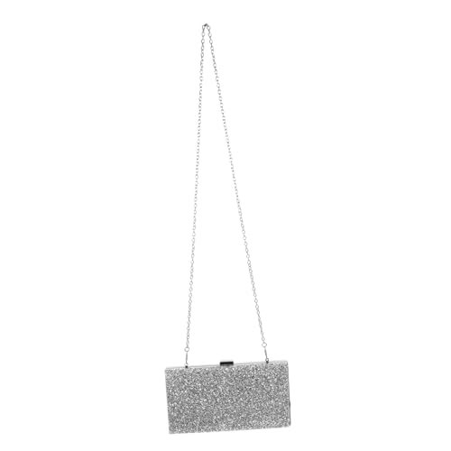 FRCOLOR Damen Clutch Abendtasche mit Strasssteinen Modische Silberne Party Tasche für Hochzeit und Abendveranstaltung Geräumige Kosmetiktasche Eleganter Umschlag für Damen von FRCOLOR