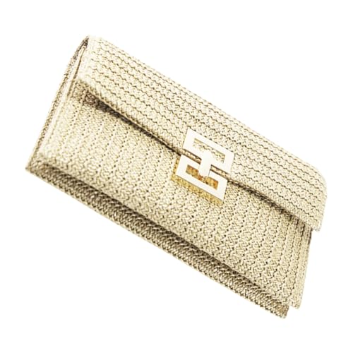 FRCOLOR Damen Clutch Bag Woven Handtasche Große Kapazität Party Umhängetasche Umschlag Stilvolle Abendtasche für Festliche Anlässe Banquet Prom von FRCOLOR
