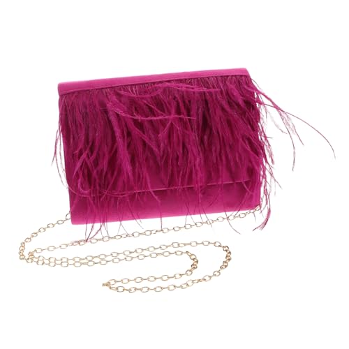 FRCOLOR Damen Clutch Tasche mit Dreifachem Falt-design aus Weichem Federmaterial und Polyester Große Kapazität Vielseitige Umhängetasche für Hochzeit Abendveranstaltungen Party und von FRCOLOR