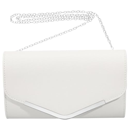 FRCOLOR Damen Clutch Weiß mit Glitzer Muster Kettenhandtasche Umschlag Handtasche für Hochzeit Party Abendkleid Mittelgroßes Fassungsvermögen für Handy Karten Geldbörse FRCOLOR Damen Clutch Weiß mit Glitzer Muster Kettenhandtasche Umschlag Handtasche für Hochzeit Party Abendkleid Mittelgroßes Fassungsvermögen für Handy Karten Geldbörse von FRCOLOR