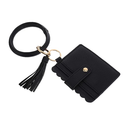 FRCOLOR Damen Geldbörse Leopardmuster PU Material mit Quasten Handgelenkband Kartenetui Münzfach Eleganter Clutch Geldbeutel Modisch Praktisch Geschenk für Frauen von FRCOLOR