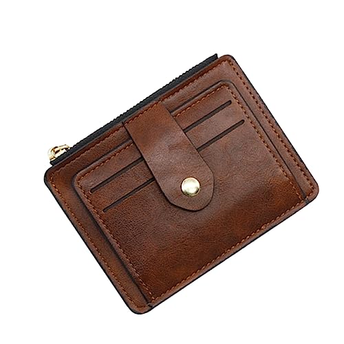 FRCOLOR Braune Damen Geldbörse Aus Pu- Mit Reißverschluss Und Schnalle Multi-Karten-Stil Kartenhalter Geldbeutel Für Frauen Geeignet Als Clutch Für Büro Partys Und Alltag von FRCOLOR