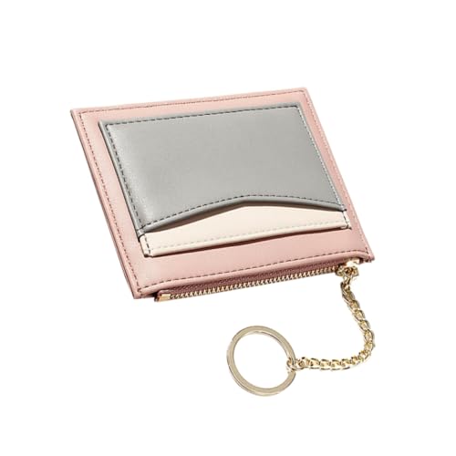 FRCOLOR Damen Geldbörse mit Schlüsselanhänger Langlebig Vielseitiges Kartenetui für Frauen Rosa für Täglichen Gebrauch Unterwegs von FRCOLOR