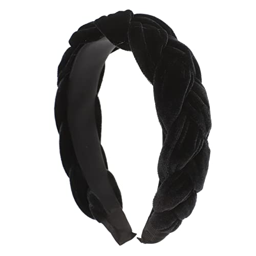 FRCOLOR Haarreif Breit Für Damen Mit Kreuz-design Geflochtener Haarschmuck Aus Schwarz Elegant Für Mädchen Und Frauen von FRCOLOR