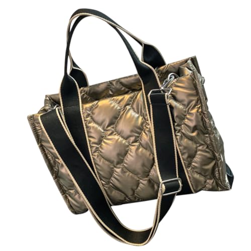 FRCOLOR Damen Handtasche Wasserabweisendem Material Eleganter Tote Bag für Freizeit Shopping Große Kapazität für Schule Reisen Strand Partys Champagnerfarbe von FRCOLOR