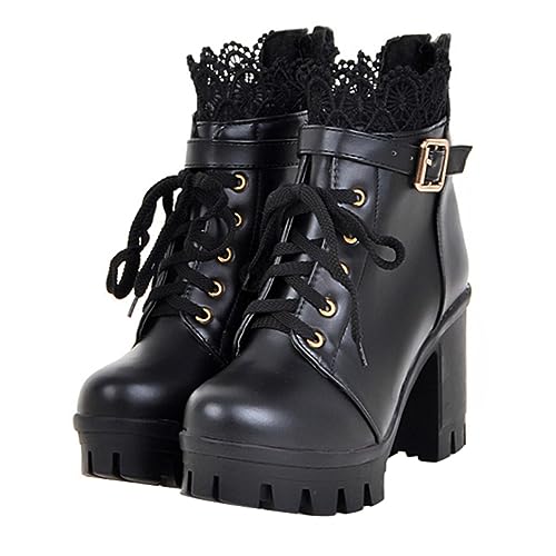 FRCOLOR Damen Kurzstiefel aus Atmungsaktivem PU mit Komfortablem Gummisohlenabsatz Leichte Chunky Heels für Herbst und Winter Robust und Stilvoll Schuhgröße FRCOLOR Damen Kurzstiefel aus Atmungsaktivem PU mit Komfortablem Gummisohlenabsatz Leichte Chunky Heels für Herbst und Winter Robust und Stilvoll Schuhgröße von FRCOLOR