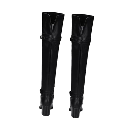 FRCOLOR Damen Overknee Stiefel Herbst Winter Dicke Absatz Stiefel Rutschfeste Gummisohle Atmungsaktive Innensohle Warme Langschaftige Schuhe für Kalte Tage Modisch und Angenehm von FRCOLOR