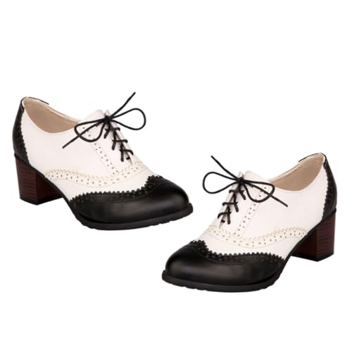 FRCOLOR Damen Pumps mit Stabilem Absatz Atmungsaktiv und Hautfreundlich Weiches Obermaterial Tief Ausgeschnitten Schnürbar Ganzjährig Tragbar für Business Party und Alltag Schwarz FRCOLOR Damen Pumps mit Stabilem Absatz Atmungsaktiv und Hautfreundlich Weiches Obermaterial Tief Ausgeschnitten Schnürbar Ganzjährig Tragbar für Business Party und Alltag Schwarz von FRCOLOR