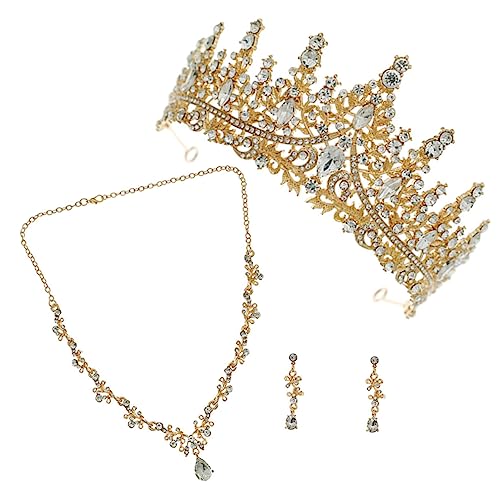 FRCOLOR Damen Schmuckset Set mit Funkelnden Strass Ohrringen und Halskette Brautschmuck für Hochzeit Party und Festliche Anlässe Langlebig und Wiederverwendbar von FRCOLOR