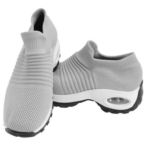 FRCOLOR Damen Sneaker mit Atmungsaktivem Strickobermaterial Stoßdämpfender Luftpolstersohle Sportlich leicht Modische Freizeitschuhe für Alltag Fitness und Walking von FRCOLOR