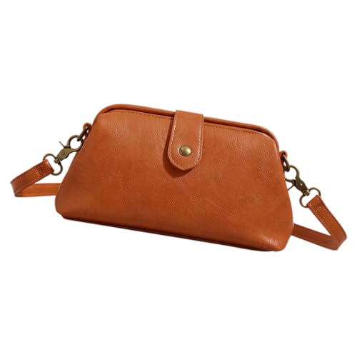 FRCOLOR Damen Umhängetasche PU Retro Crossbody Bag Verstellbarer Schultergurt Modische Softshell Messenger Tasche Braun Elegant und Vielseitig für Alltag und Freizeit von FRCOLOR